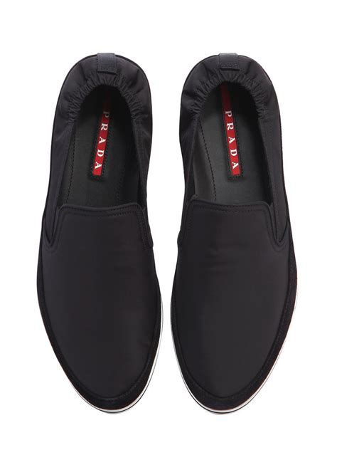 prada shoes for men black|Prada men's slip on shoes.